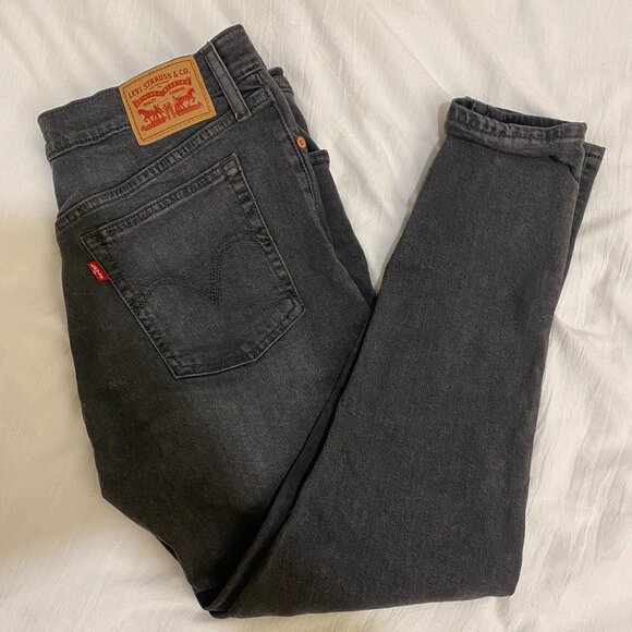 Levis Charcoal Wedgie Skinny Jeans High-Waisted Size 31 - Picture 1 of 2
